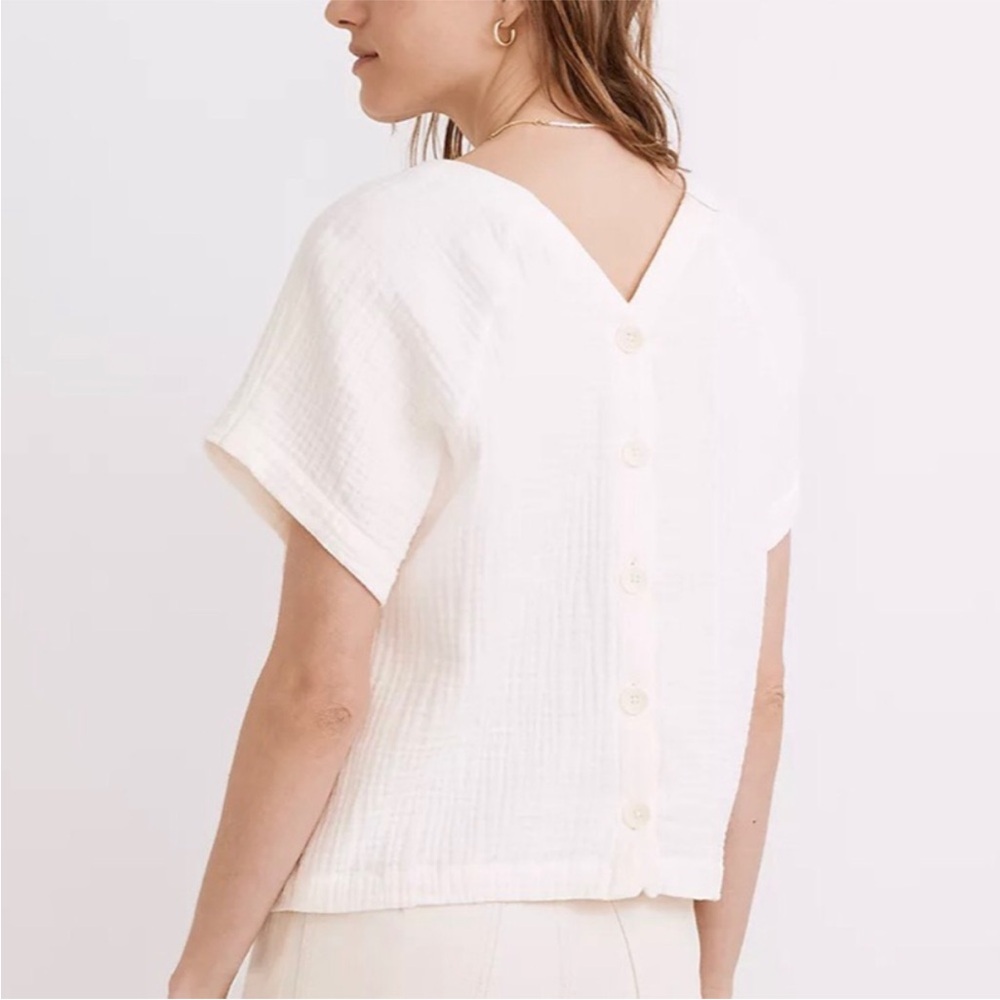 Madewell Ivory Textured Blouse - Like New, XS - Picture 2 of 7